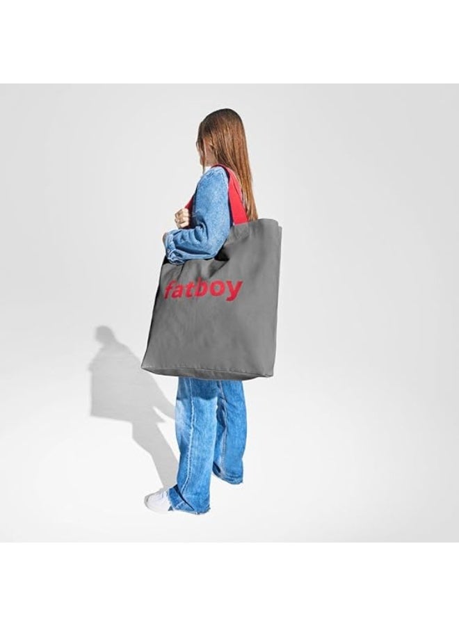 Fatboy حقيبة فات بوي باجي - حقيبة قطنية كبيرة متينة (رمادي فجر، 61 × 55 سم) | حقيبة تسوق، سفر وتخزين متينة - Image 3